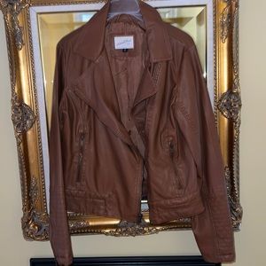 Brown leather jacket